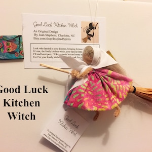 Good Luck Kitchen Witch magnet ornament, Kitchen Witch, house blessing, new home gift, housewarming, vintage design witch,  La Befana#1123