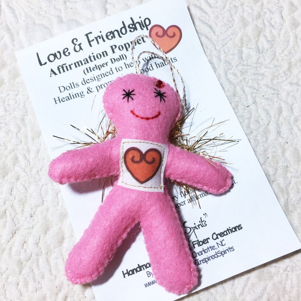 Love and Friendship poppet, Affirmation Poppet, Poppet Doll, Good Karma Poppet, Love Attraction, healing doll, folk magic, helping doll#30