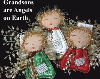 grandson angel gift birthday grandsons are angels ornament etsy