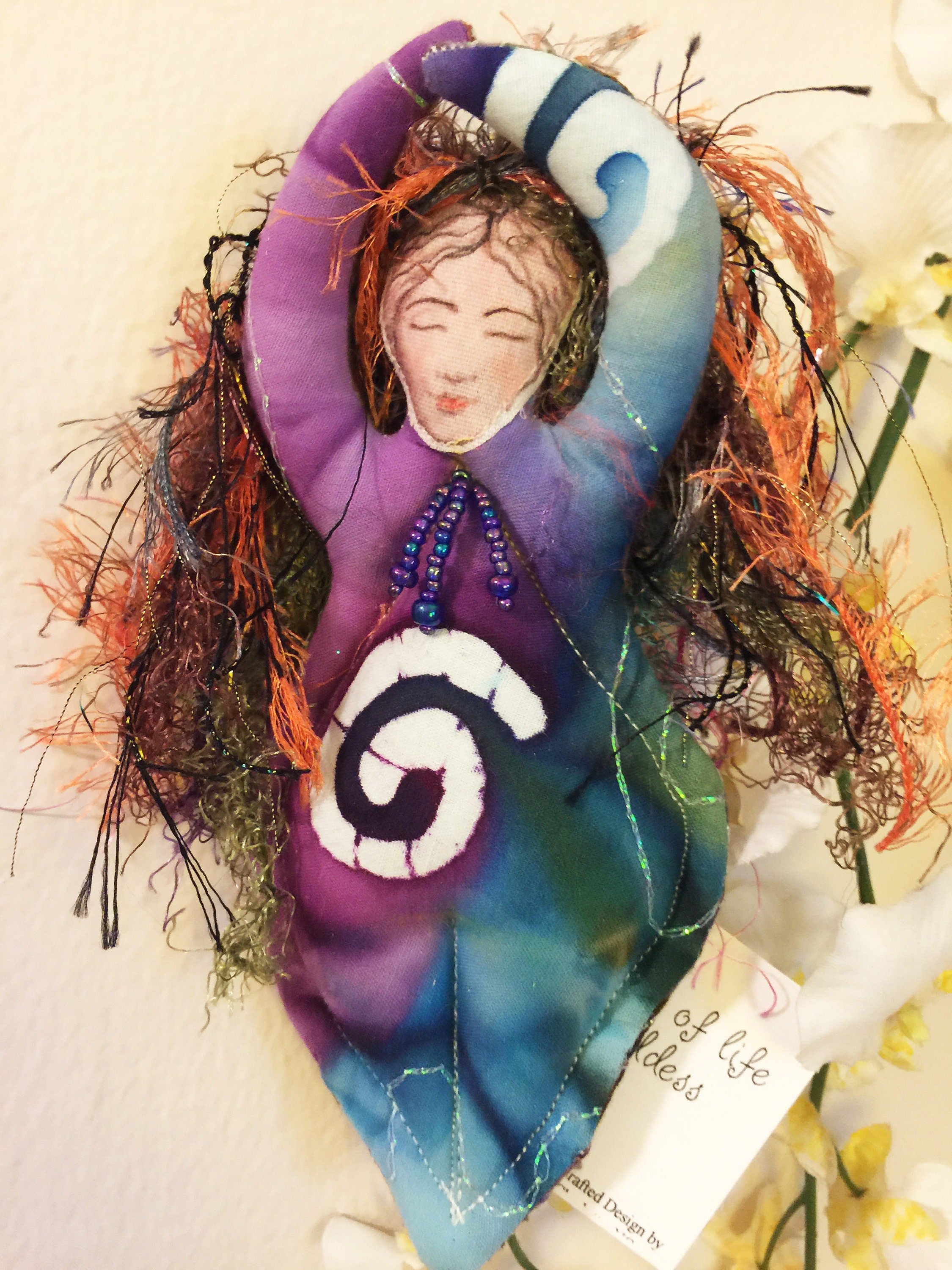 Goddess Icon, Path of Life Goddess Figure, Sacred Spiral Symbol 