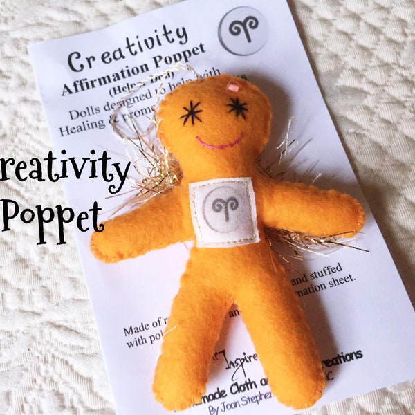 Creativity Affirmation Poppet, Poppet Doll, Good Karma Poppet, healing doll, helping doll, folk magic, Reiki doll, healing poppet # 14