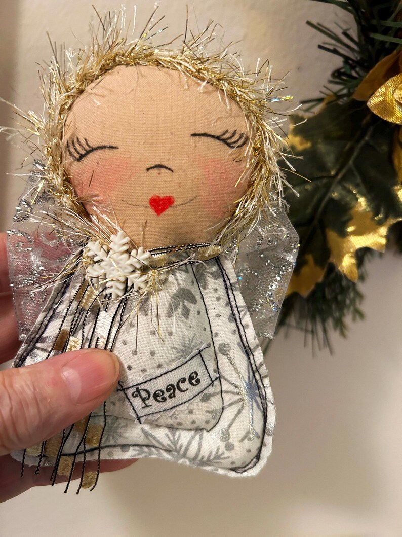 Peace Angel Holiday Ornament, New Year Angel Ornament, Healing Angel