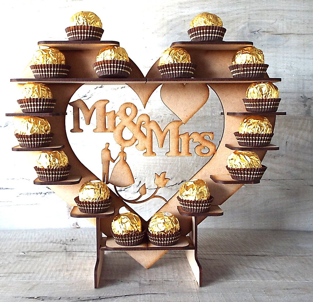 Y17 Love Heart 30x Ferrero Rocher Chocolate Wedding Centre Display Stand 