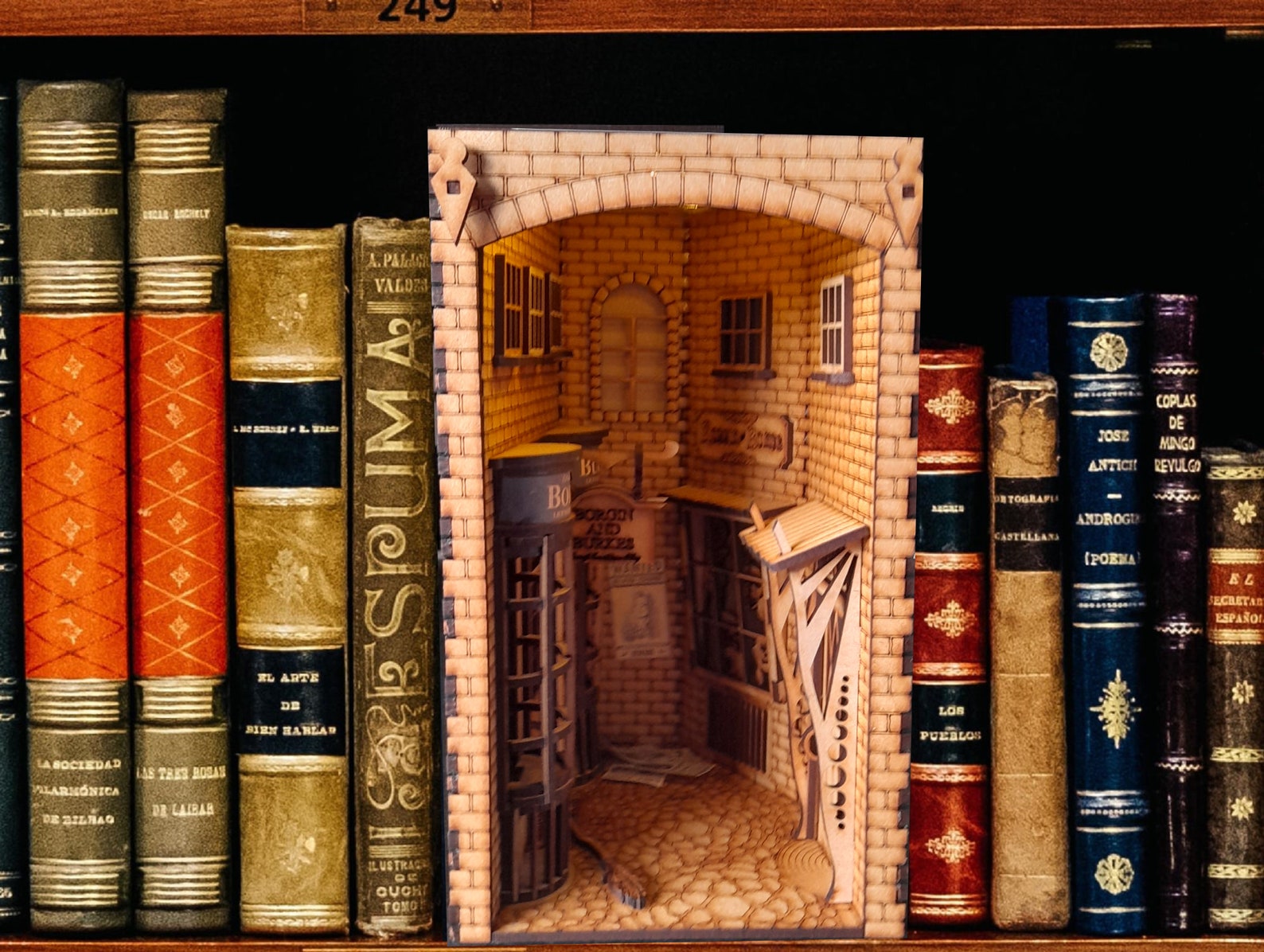 Secret wizards alley book nook kit shelf insert diorama self Etsy
