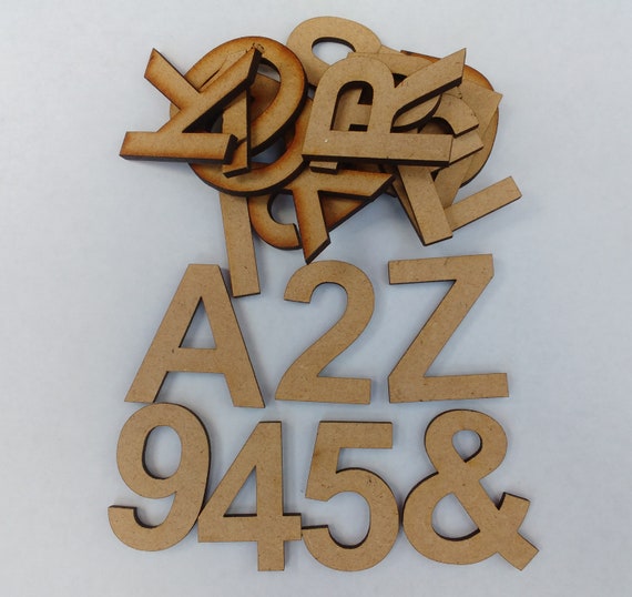 Wooden Craft 4 Cm Alphabet Letters Numbers 0 9 Etsy