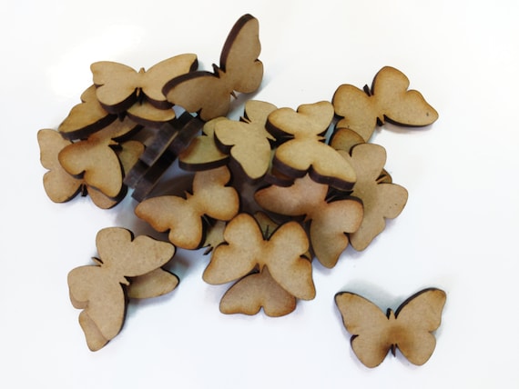 Wooden 3mm MDF Laser Cut Craft Shape Butterfly Embellishments Scrapbook Tags