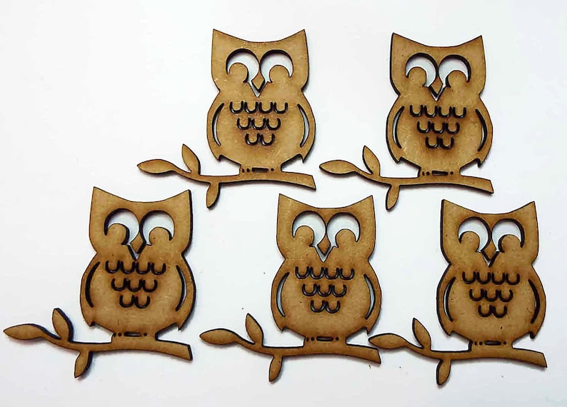 Wooden Craft Shape OWL ON TWIG Embellishments Decoupage Scrapbooking