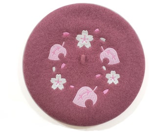 Soft Pink Felt Cherry Beret Cherry Beret | French Artist Hat for Unisex – Mspineapplecrafts main image 3