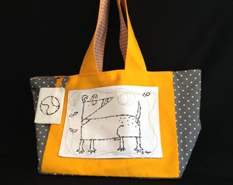 Flea Bag Tote - "Classic plain dog"