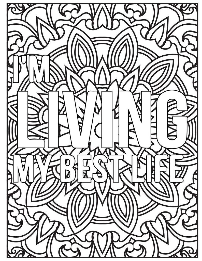 Printable Motivational Coloring Pages Affirmations and Confidence Etsy