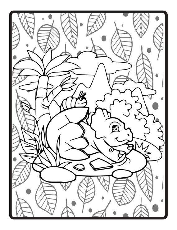 Dinosaur Coloring Book: For kids ages 4-8, 40 epic coloring pages