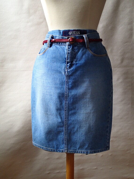 fitted denim skirt