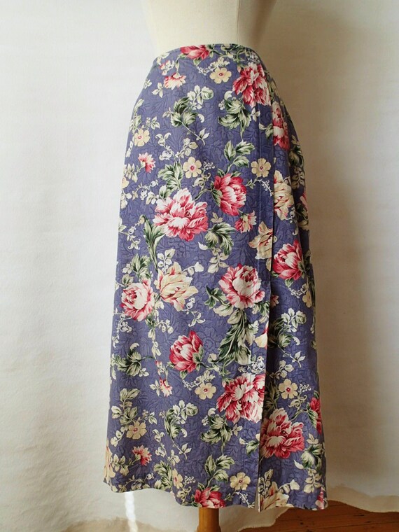 floral denim skirt