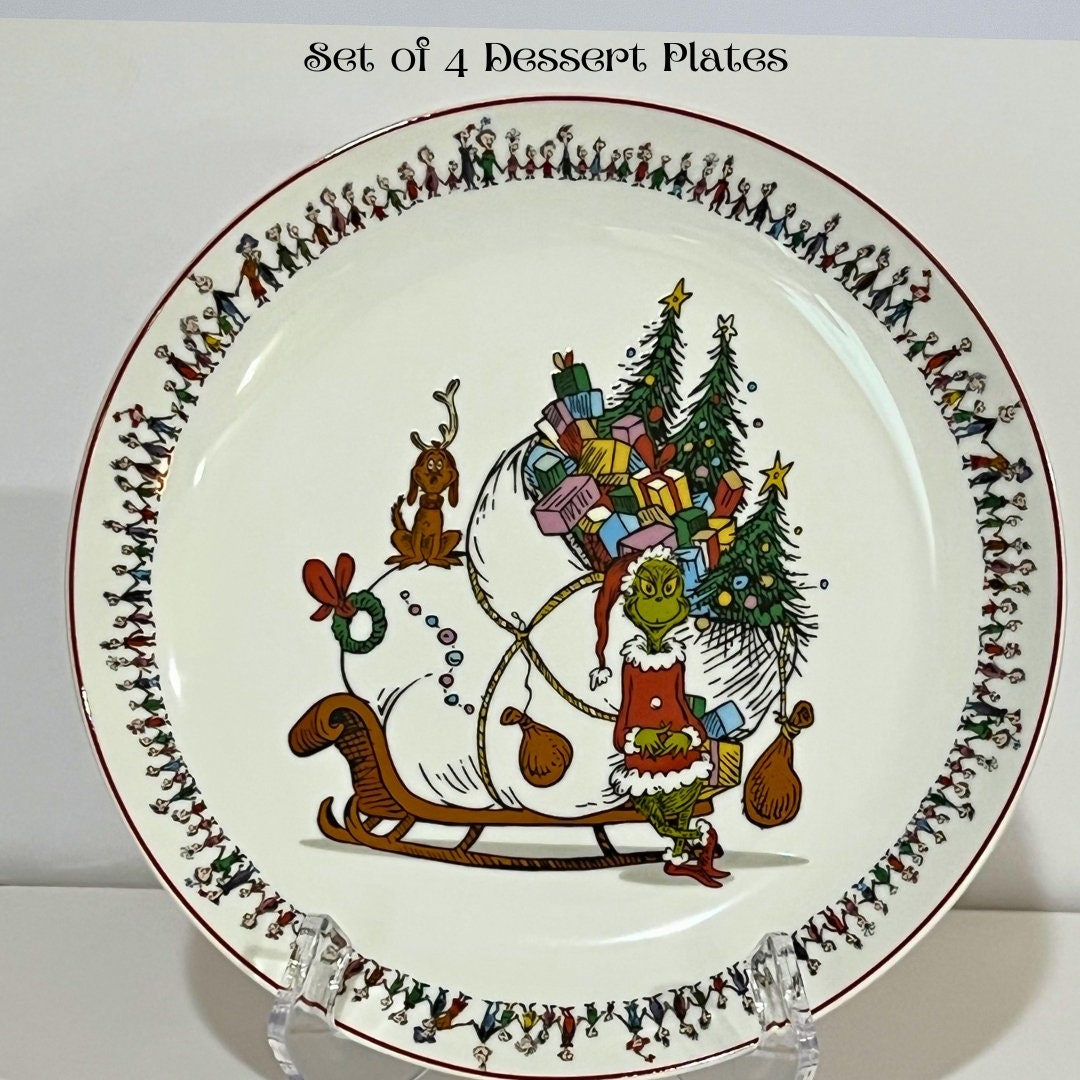The Grinch William Sonoma 2023 Set of 4 Dessert Plates NEW in Etsy