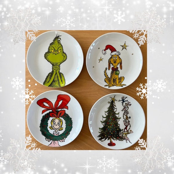 Grinch Plate Etsy