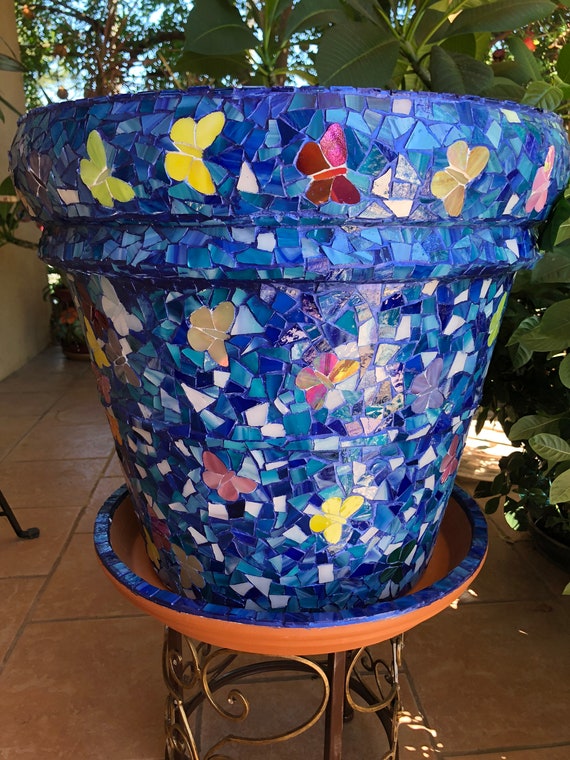 Mosaic Flower Pot Etsy