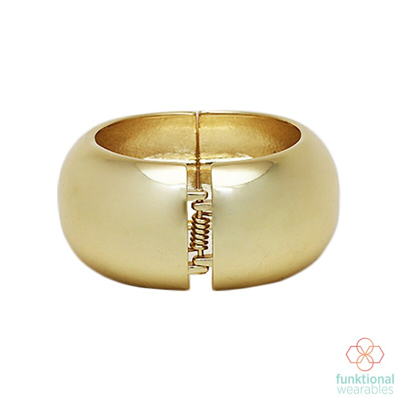 Activity Tracker Bracelet for VivoFit Trackers The EVELYN Shiny Gold Hinge Bangle VivoFit Bracelet for Small Wrists Shipping FREE U.S