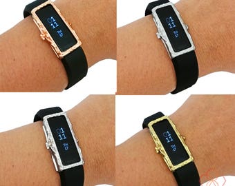 Fitbit Alta/Alta HR Accessory, Jewelry - Protective FRAME COVER in Gold, Rose Gold, Matte Silver or Silver to Dress Up Your Activity Tracker