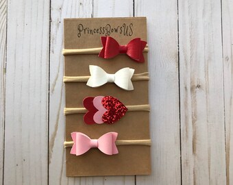 Valentines Day Baby Girl Headband, Valentines Day Headband, Valentines Day Bow Headband, Baby Bow Headband, Valentines Day Bows, Baby Bows