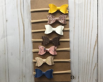 Baby Headband SET, Baby Headband, Baby Headband Bows, Baby Hair Bows, Baby Hair Clips, Small Bows, Newborn Headbands, Nylon Headbands, Bows