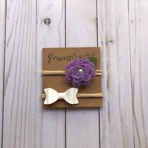 Lavender Headband, Flower Baby Headband, Baby Flower Headband, Flower Headband, Baby Headband, Newborn Flower Headband, Nylon Headband, Baby