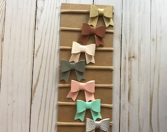 Baby Headband, Bow Headband Set, Baby-Girl Bow Headband, Baby Bow Headband, Faux Leather Bow Headband, Baby Headband Set, Baby Accessories