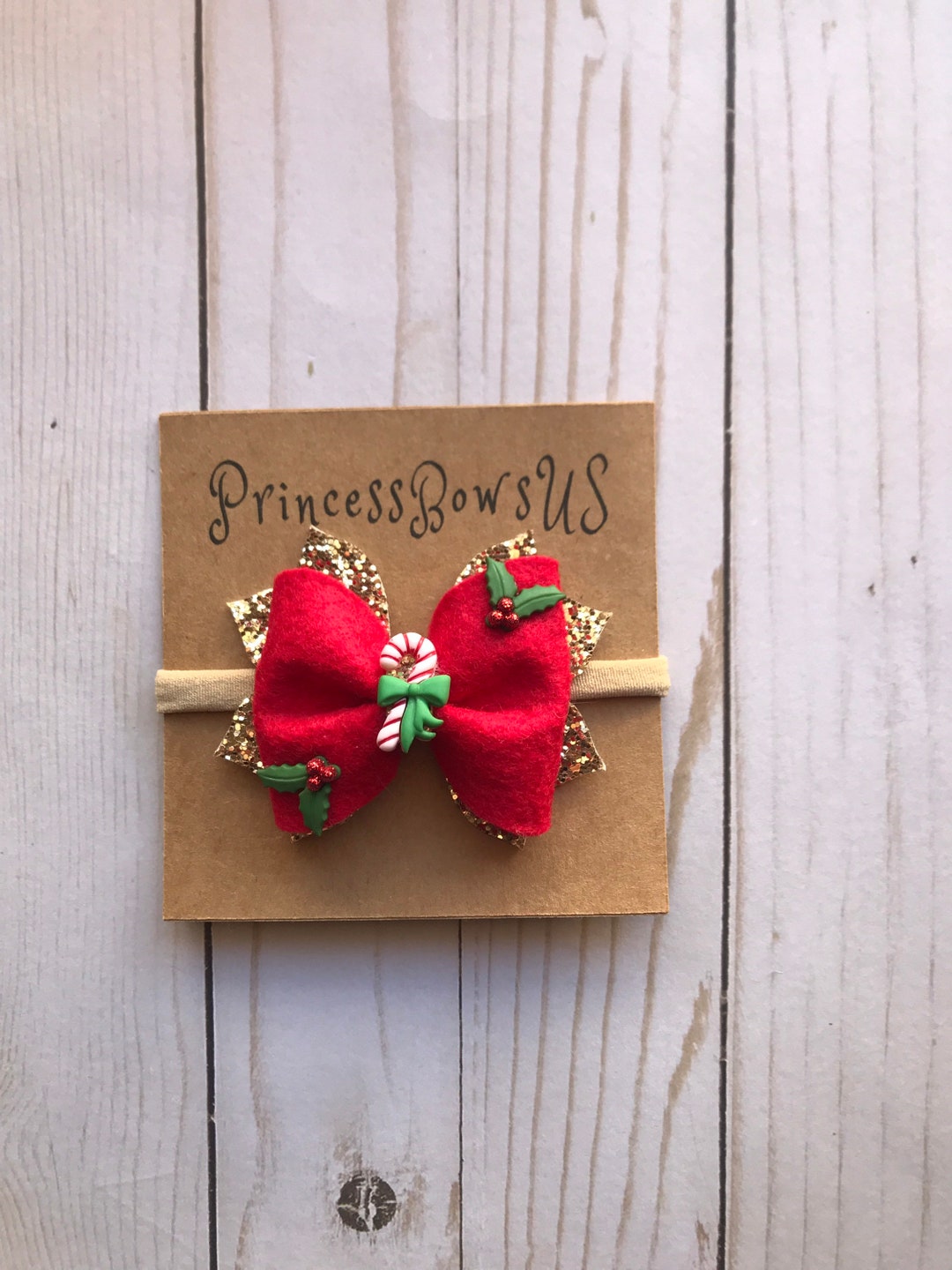 Christmas Bow Headband, Bow Band, Baby Girl Headband, Christmas Hair