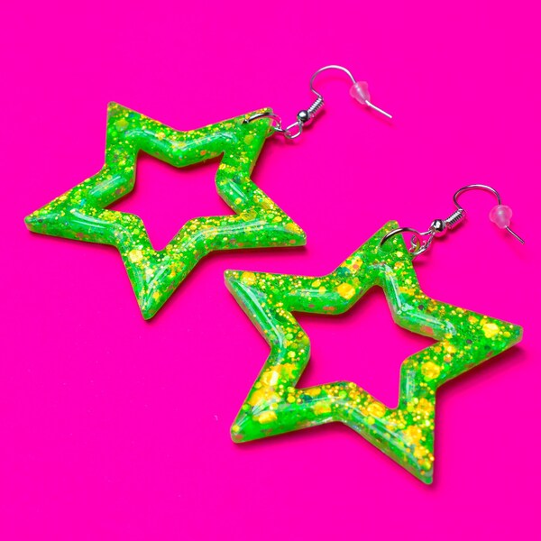 Resin star earrings Clearance