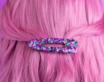 Glitter Resin Hair Clip: Multicoloured Festival Party Hair Grip