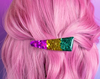 Glitter Resin Hair Clip, Chunky Festival Hair Grip