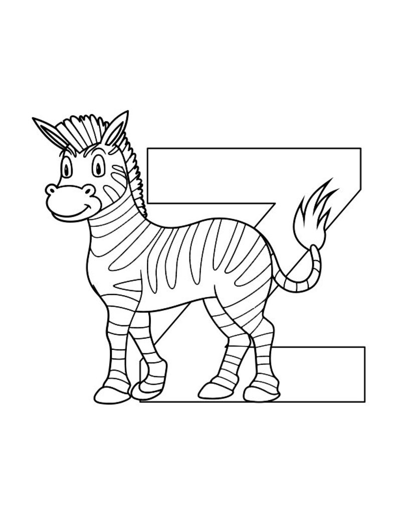 Zoo Animal Alphabet Coloring Pages Etsy Singapore