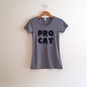 SIZE SMALL, Gray black cat shirt, cool cat tee, tshirt, gift for cat lover, crazy cat lady, hipster, screen printed, yoga clothes, pro cat