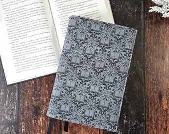 Morally Gray Adjustable Book Cover | Fabric Dust Jacket | Book Sleeve | Bookish Gift | Book Accessories | Padded Book Cover | Grey Books