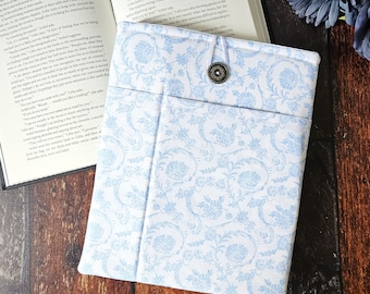 Light Blue Floral Book Sleeve | Kindle Sleeve | Book Accessory | Book Protector | Book Cover | Kindle Sleeve | Book Lover Gift | Kindle Case