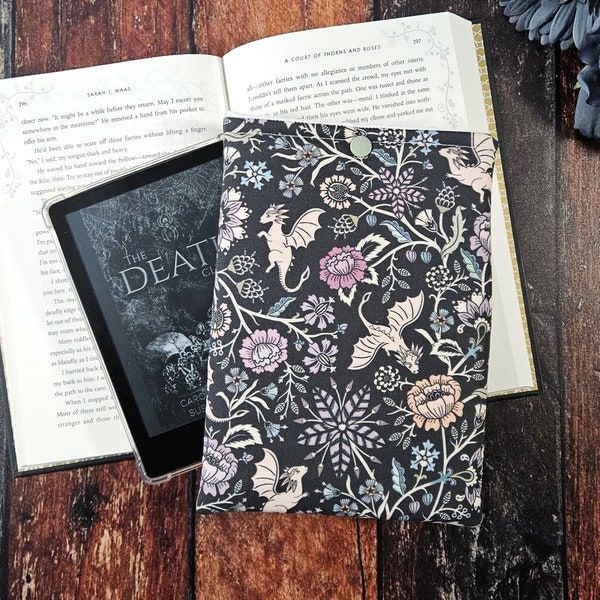 Whimsical Dragon Kindle Sleeve | Book Lover Gift | Fantasy Cover | Kindle Case | Bookish Gift | Paperwhite Holder | Dark Academia Sleeve