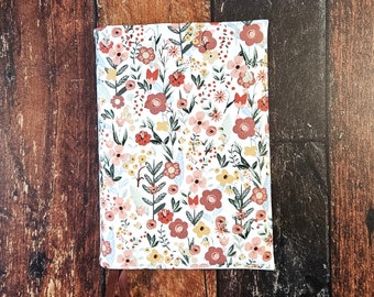 Boho Floral Cotton Bible Cover: Adjustable Book Case
