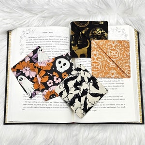 Gothic Bookmark | Fabric Corner Bookmark | Ghost Bookmark | Bookish Gift | Gift for Her | Dark Romance | Dark Academia | Book Lover Gift