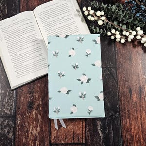 Couverture de bible en coton floral : protège-livre réglable, cadeau chrétien