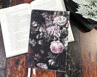 Gothic Floral Adjustable Book Cover | Dust Jacket | Book Sleeve | Bookish Gift | Book Accessories | Dark Romance | Dark Academia | Reusable
