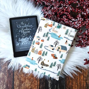 Winter Town Kindle Book Sleeve | Book Lover Gift | Book Bag | Kindle Case | Bookish Gift | Colorsoft Cover | Christmas Gift | Rifle Paper Co