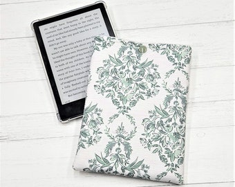 Funda para Kindle con diseño de toile verde, regalo para amantes de la lectura, funda para e-reader, funda para libros, regalo para amantes de los libros, funda floral para libros