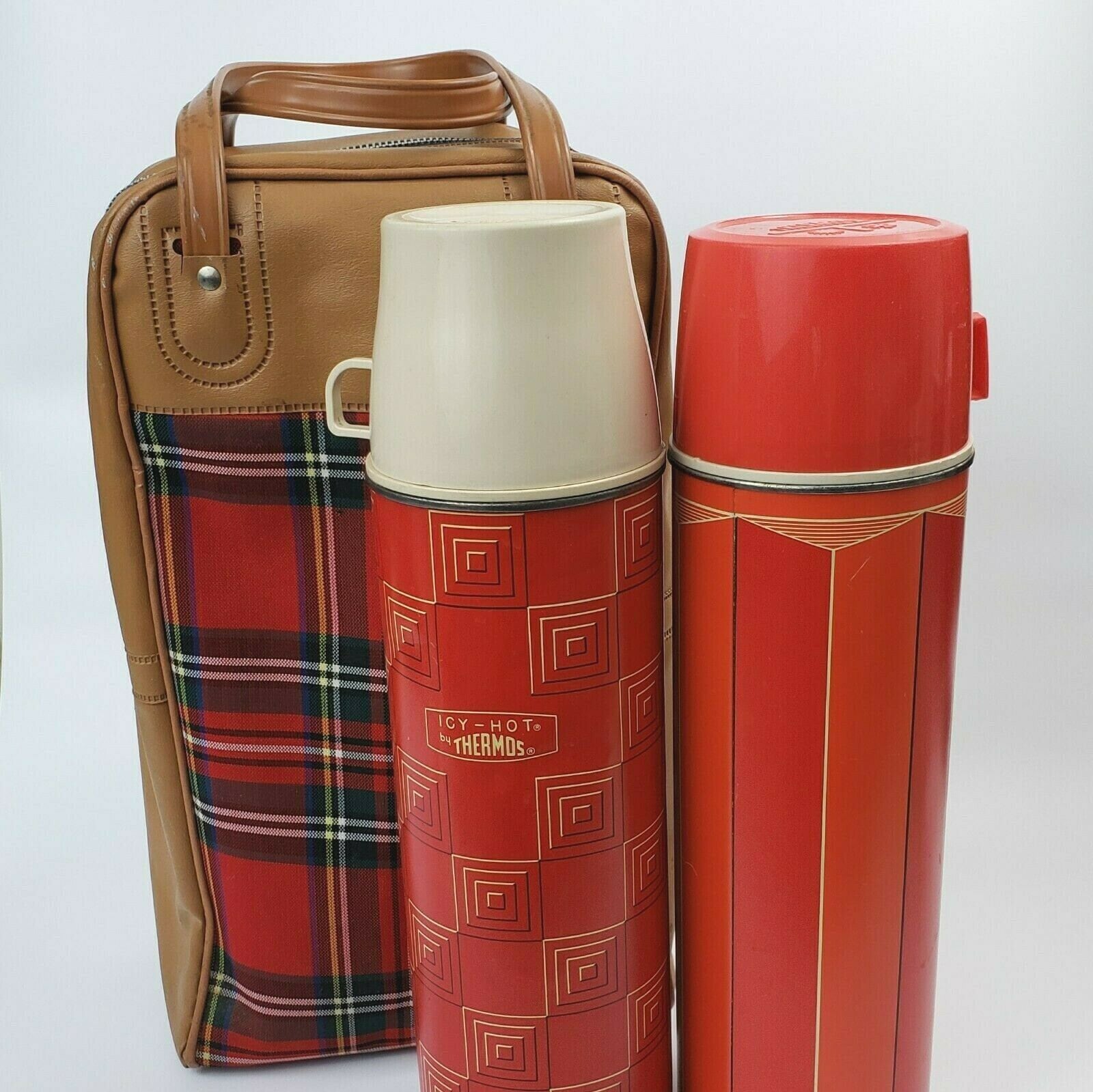 Thermos Double Carry Bag For Picnic Set Red Vintage 1970s King Etsy