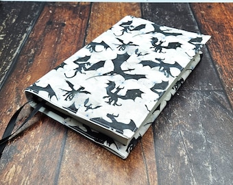 Black Dragon Cover | Fantasy Dust Jacket | Adjustable Book Sleeve | Bookish Gift | Book Accessories | Padded Book Cover | Reusable Cover