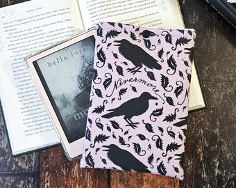 Poe Ravens Kindleスリーブ、読書好きへのギフト、電子書籍リーダーケース、ブックポーチ、本好きへのギフト、本用ゴシックスリーブ