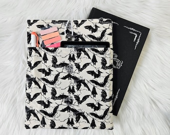 Funda para libros Batty Bat, bolsa gótica para libros, regalo literario para lectores, accesorios para libros, protector de libros