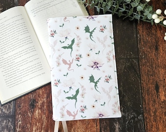 Coquette Dragon Book Cover, Fantasy Dragon Cover, Fabric Book Cover, Reader Gifts, Book Lover Gifts, Bookworm Gifts Books, Gifts for Mom
