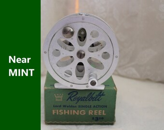 Vintage 1950s ROYALBILT LORD WELDON Aluminum Fly Reel w/ Original Box & Insert Near Mint Condition Recently Oiled Serviced