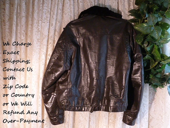 Vintage 44T LEATHER FLIGHT JACKET A 2 Style Sears… - image 2