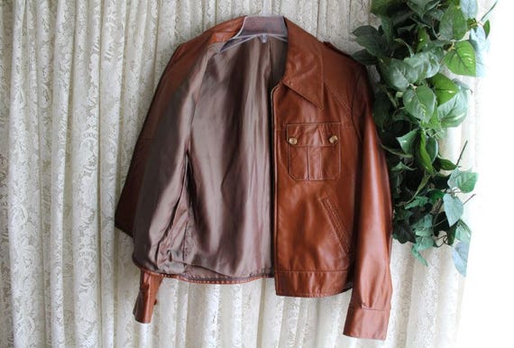 Vintage 60s 70s WELLINGTON LEATHER JACKET Mens Size Large Peabody