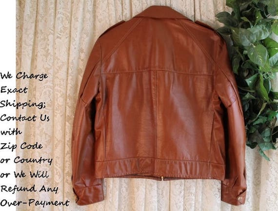 Vintage 60s 70s WELLINGTON LEATHER JACKET Mens Size Large Peabody